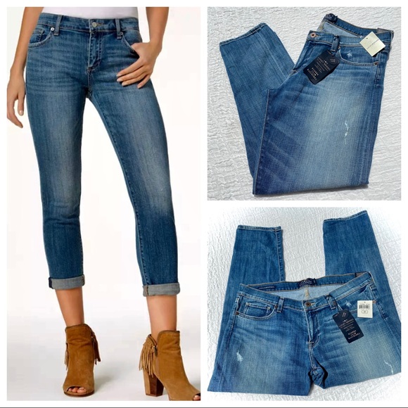 🎉HP🎊 NWT🍀LUCKY BRAND “Sienna Slim”Boyfriend BoHo Chic Ankle Jeans 31” Sz 12 - Picture 16 of 16